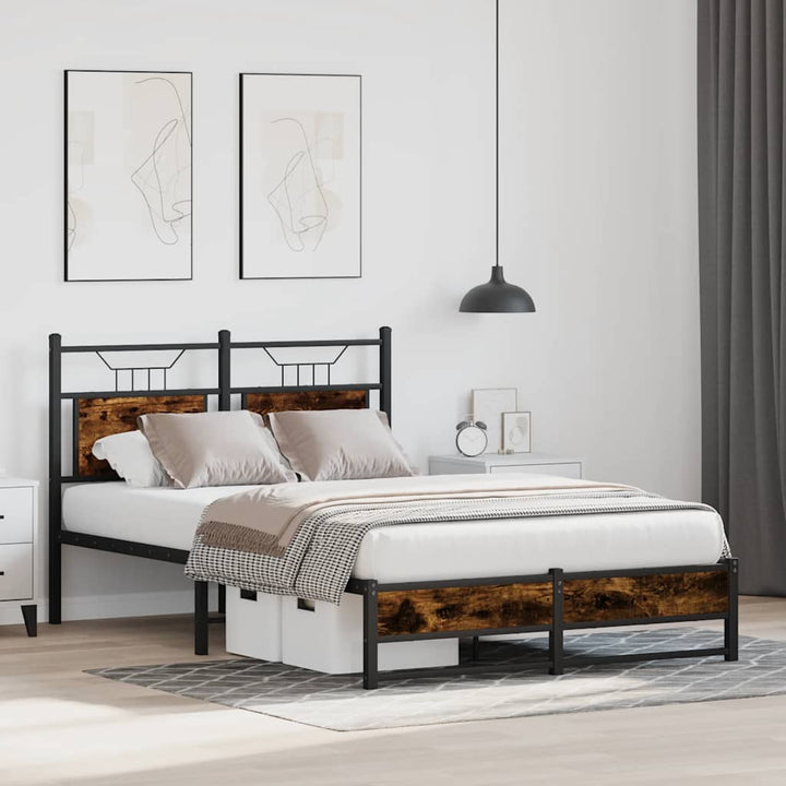 sengeramme 120x200 cm uden madras konstrueret træ røget eg