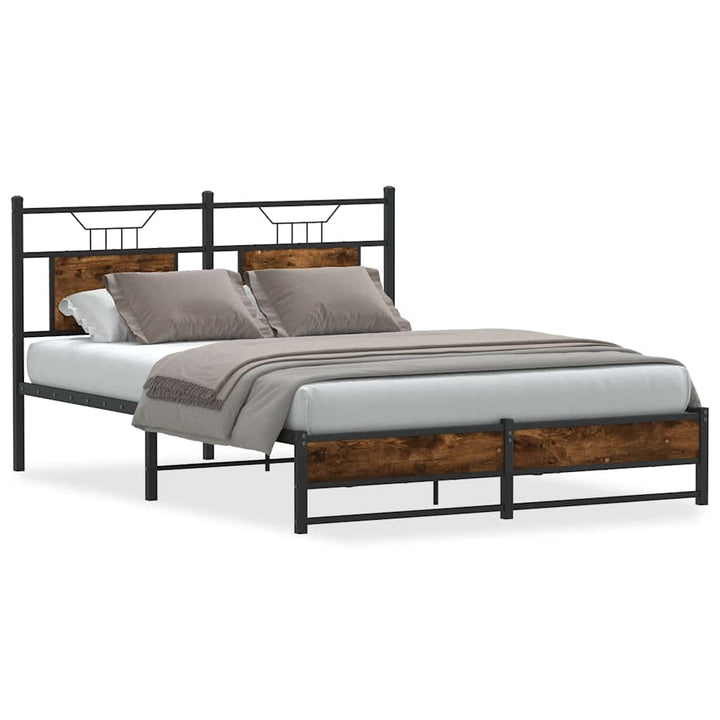 sengeramme 137x190 cm uden madras konstrueret træ røget eg