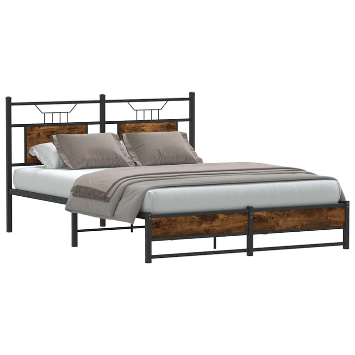 sengeramme 140x190 cm uden madras konstrueret træ røget eg
