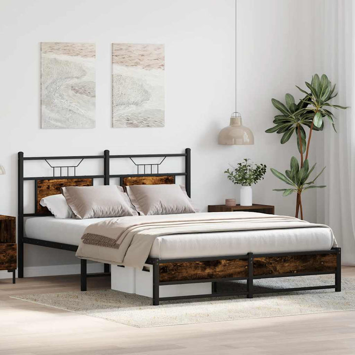 sengeramme 150x200 cm uden madras konstrueret træ røget eg