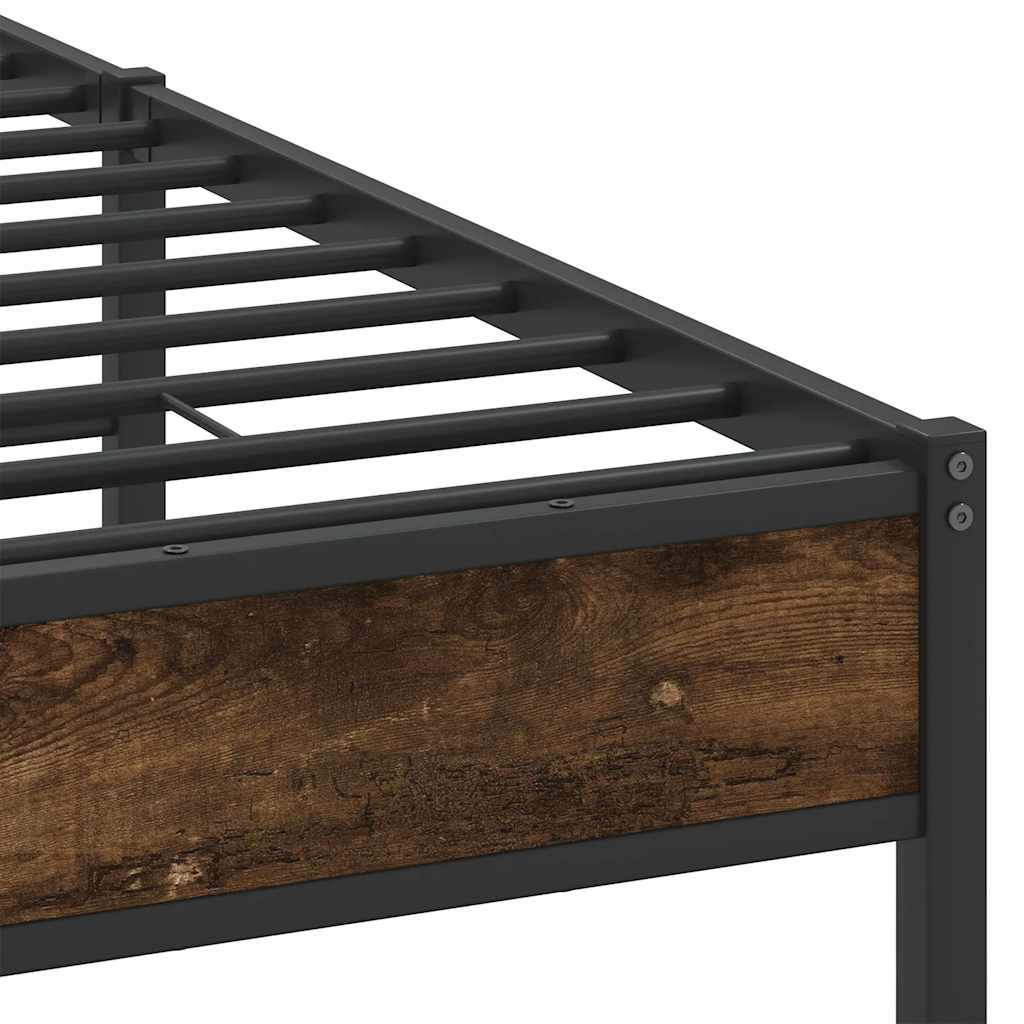 sengeramme 150x200 cm uden madras konstrueret træ røget eg