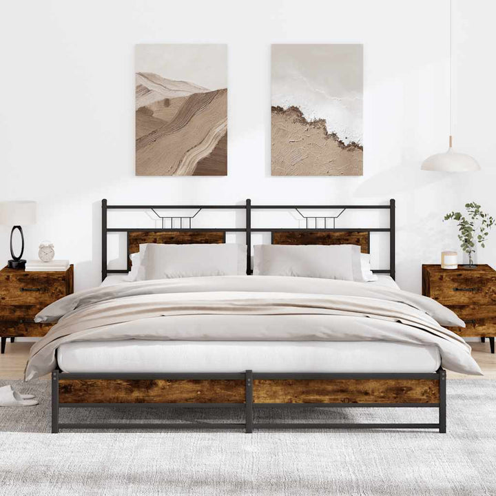 sengeramme uden madras 160x200 cm konstrueret træ røget eg