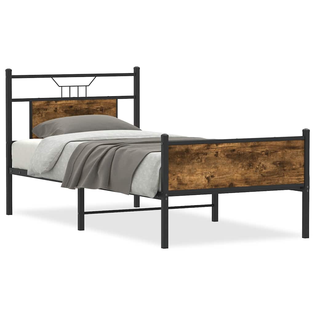 sengeramme 75x190 cm uden madras konstrueret træ røget eg