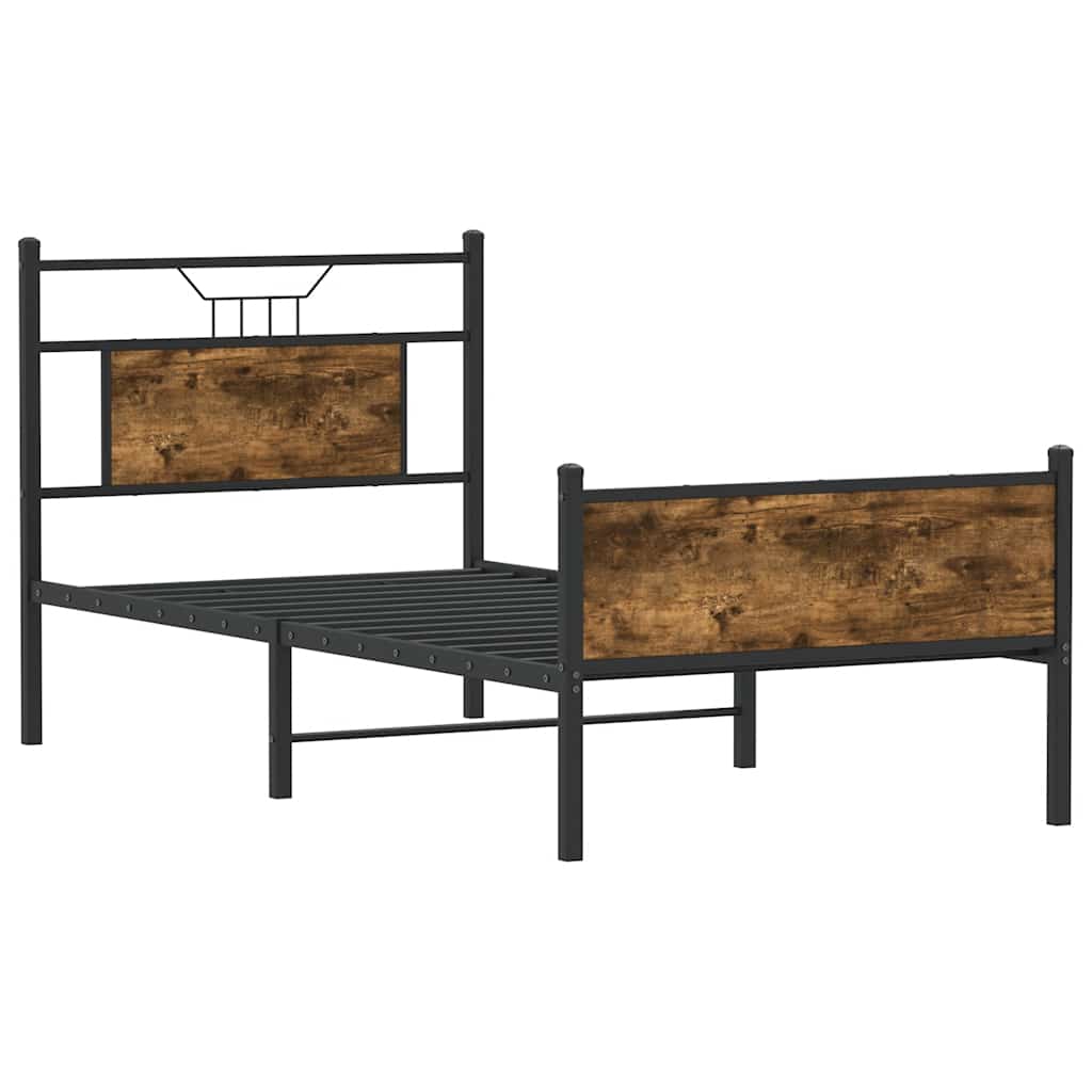 sengeramme 75x190 cm uden madras konstrueret træ røget eg
