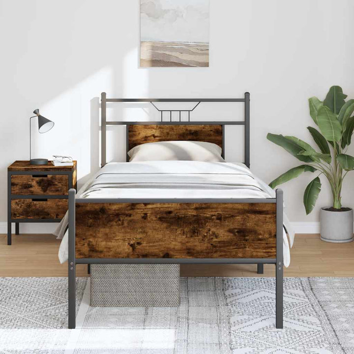 sengeramme 75x190 cm uden madras konstrueret træ røget eg