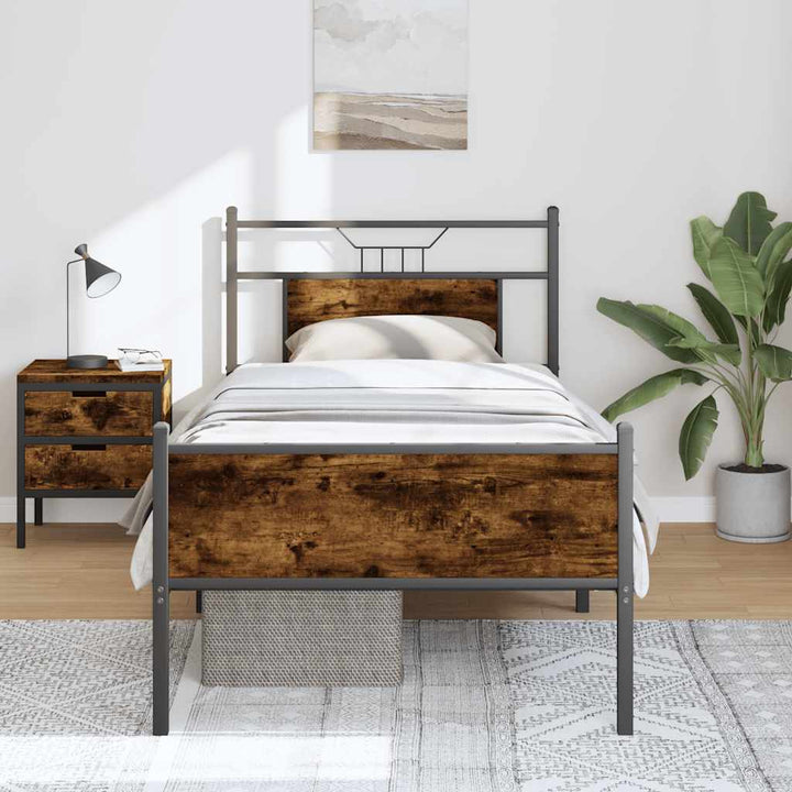 sengeramme 80x200 cm uden madras konstrueret træ røget eg