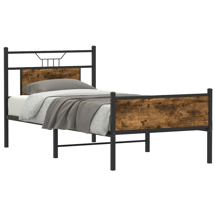sengeramme 90x200 cm uden madras konstrueret træ røget eg