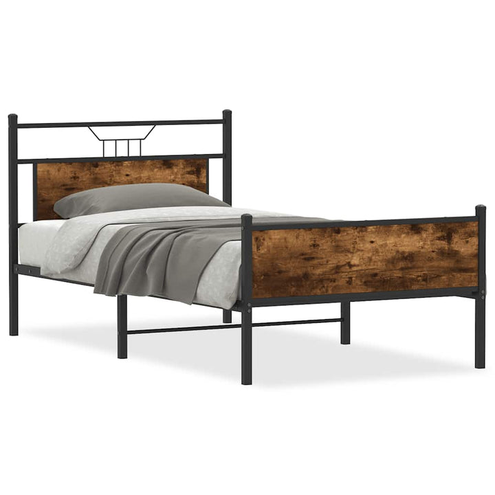 sengeramme uden madras 107x203 cm konstrueret træ røget eg