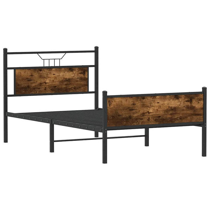 sengeramme uden madras 107x203 cm konstrueret træ røget eg