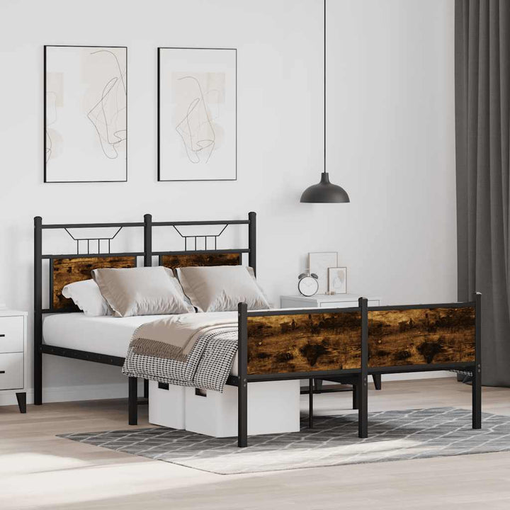 sengeramme 120x190 cm uden madras konstrueret træ røget eg