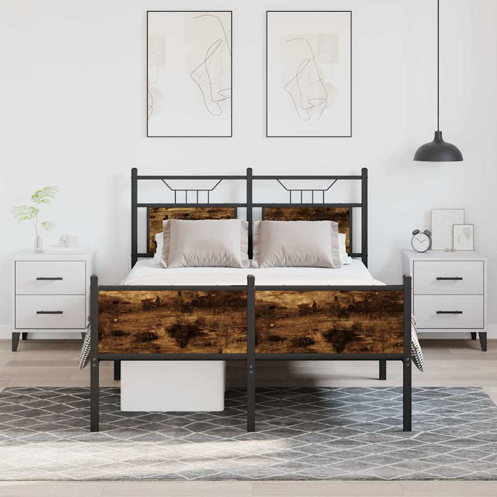 sengeramme 120x200 cm uden madras konstrueret træ røget eg