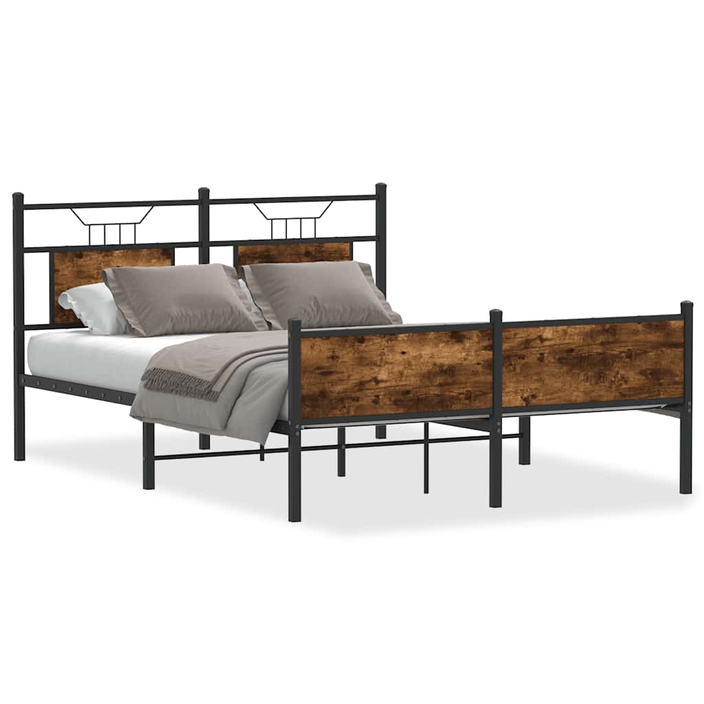 sengeramme 137x190 cm uden madras konstrueret træ røget eg