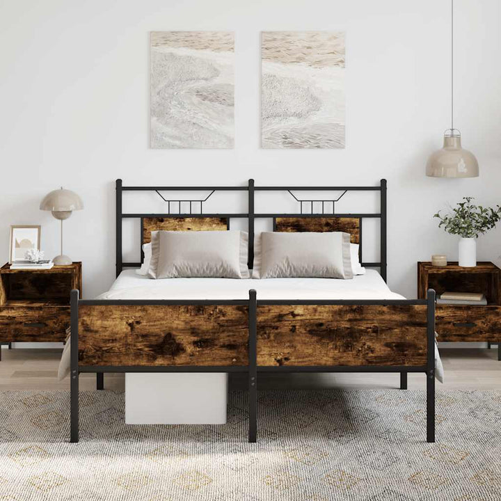sengeramme 150x200 cm uden madras konstrueret træ røget eg