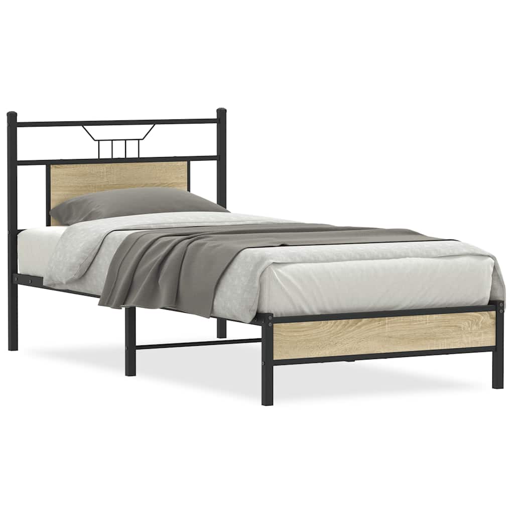 sengeramme 75x190 cm uden madras konstrueret træ sonoma-eg