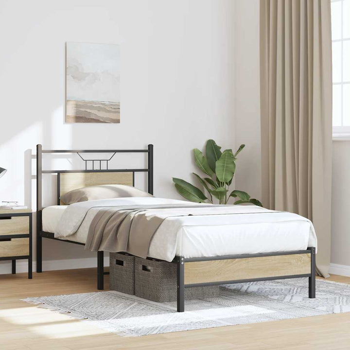 sengeramme 90x200 cm uden madras konstrueret træ sonoma-eg