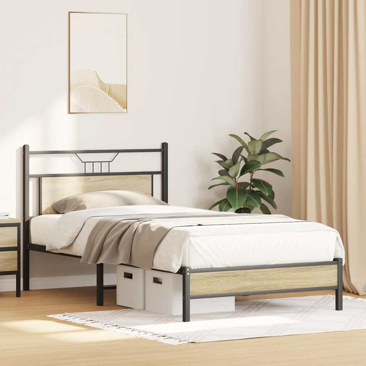 sengeramme 100x190 cm uden madras konstrueret træ sonoma-eg