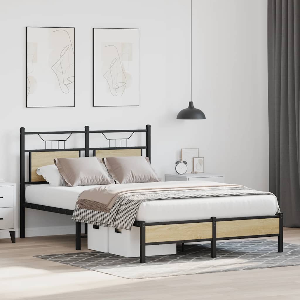 sengeramme 120x200 cm uden madras konstrueret træ sonoma-eg