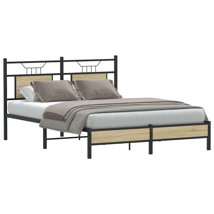 sengeramme 137x190 cm uden madras konstrueret træ sonoma-eg