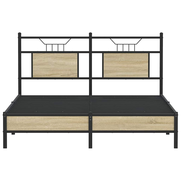 sengeramme 137x190 cm uden madras konstrueret træ sonoma-eg