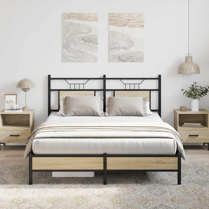 sengeramme 137x190 cm uden madras konstrueret træ sonoma-eg