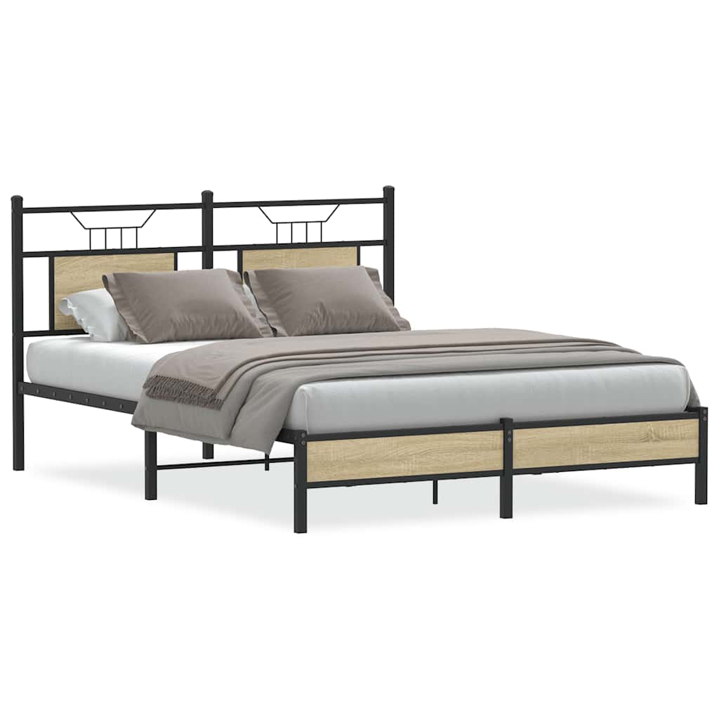 sengeramme 140x200 cm uden madras konstrueret træ sonoma-eg