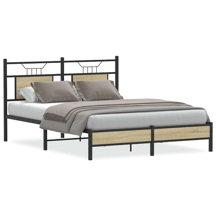 sengeramme 140x200 cm uden madras konstrueret træ sonoma-eg
