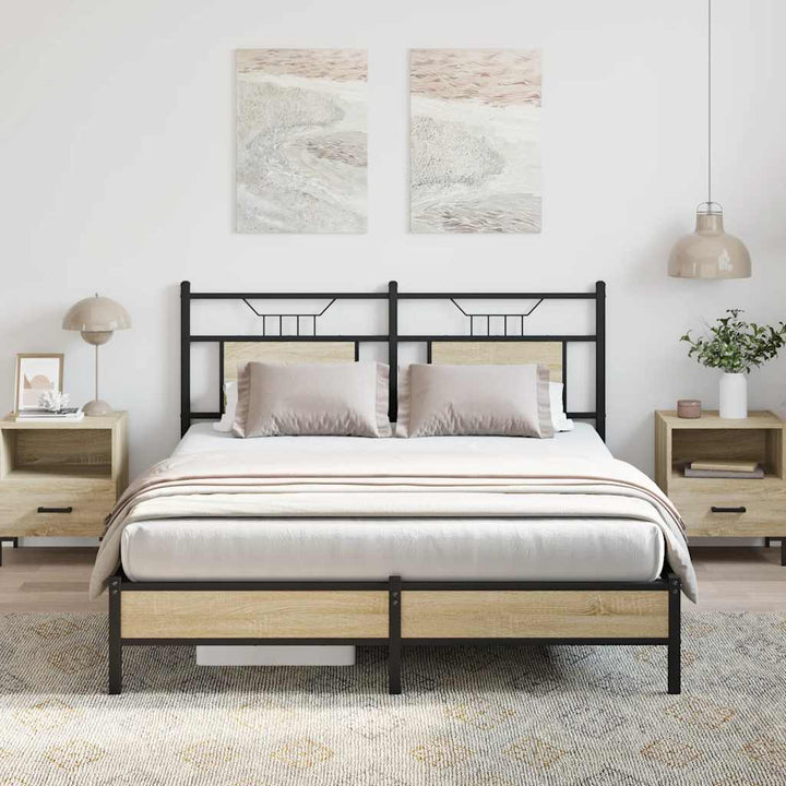 sengeramme 140x200 cm uden madras konstrueret træ sonoma-eg