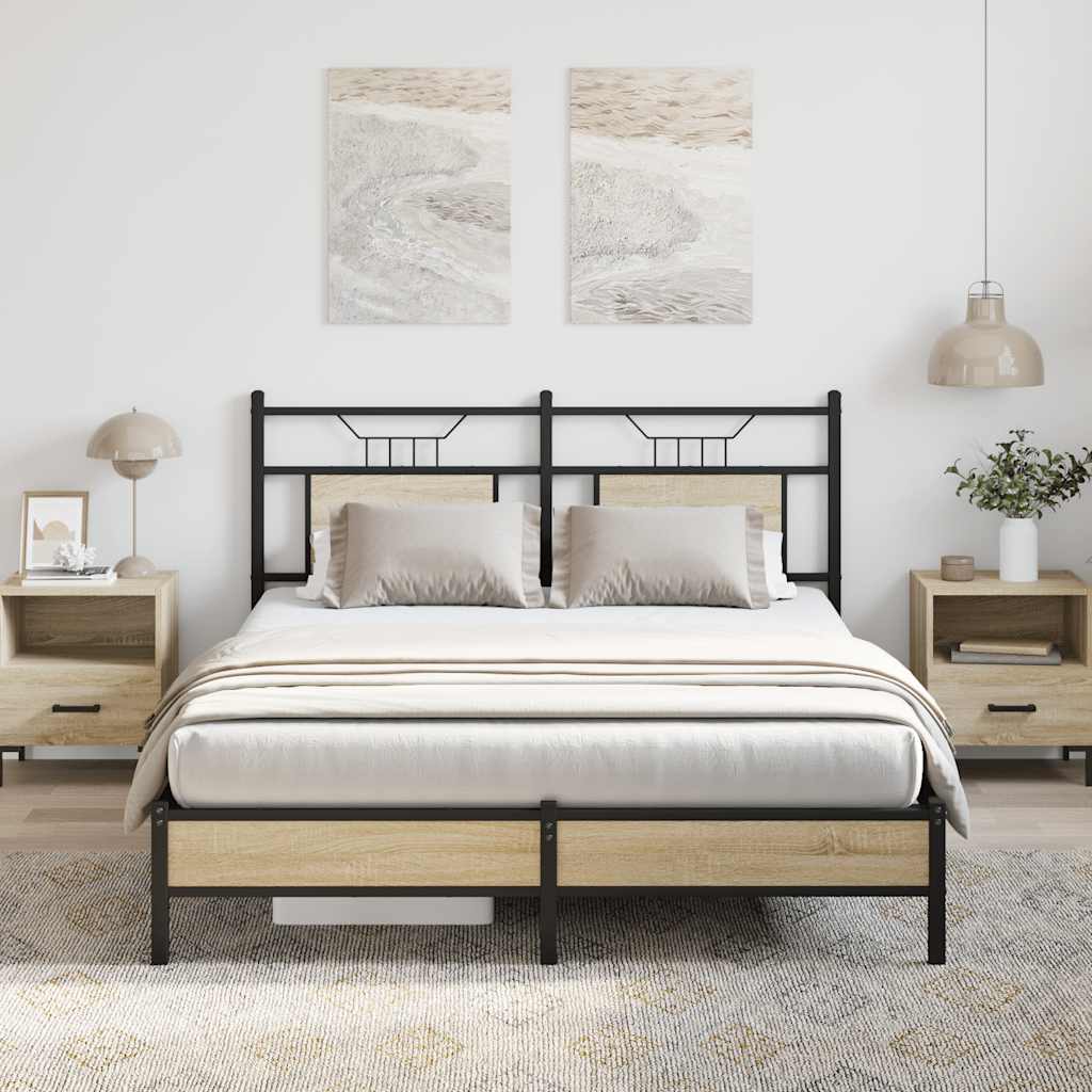 sengeramme 150x200 cm uden madras konstrueret træ sonoma-eg