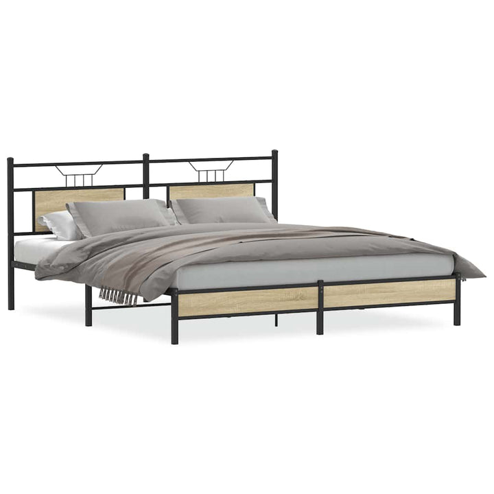 sengeramme uden madras 183x203 cm konstrueret træ sonoma-eg