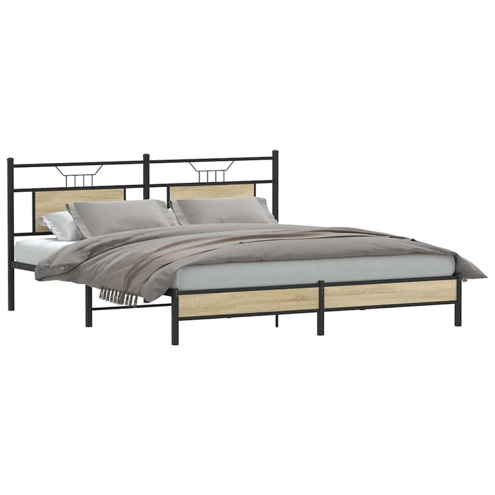 sengeramme uden madras 183x203 cm konstrueret træ sonoma-eg