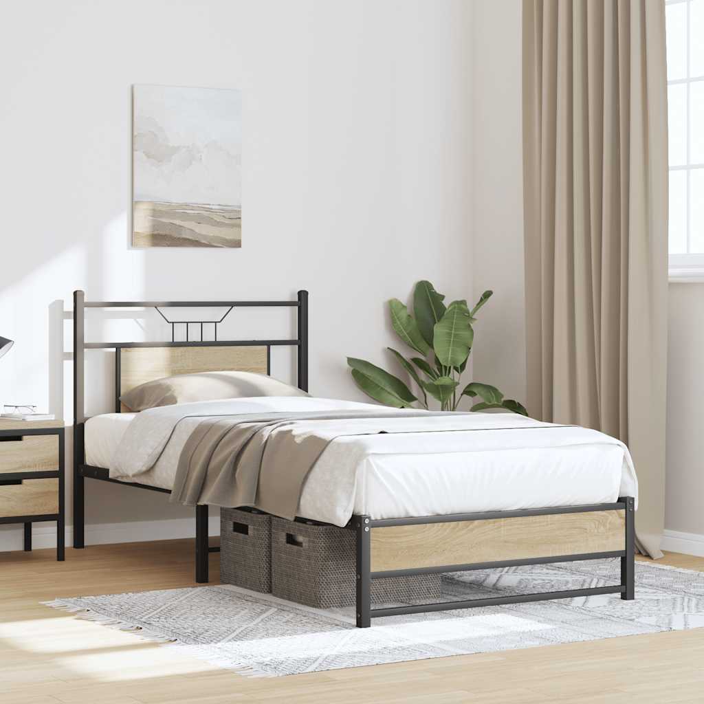 sengeramme 80x200 cm uden madras konstrueret træ sonoma-eg