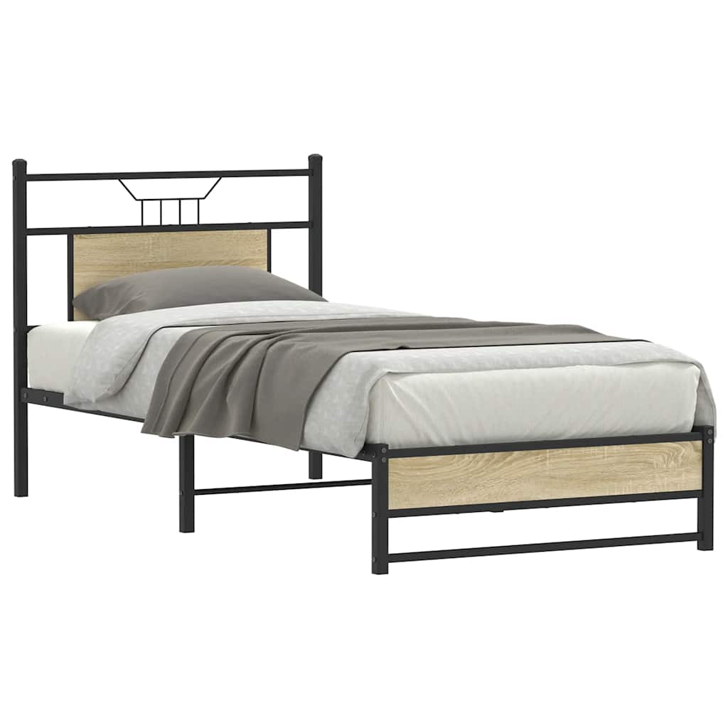 sengeramme 90x200 cm uden madras konstrueret træ sonoma-eg