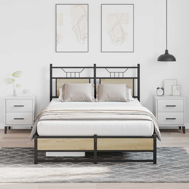 sengeramme 120x200 cm uden madras konstrueret træ sonoma-eg
