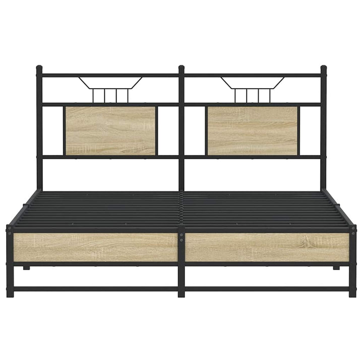 sengeramme 137x190 cm uden madras konstrueret træ sonoma-eg