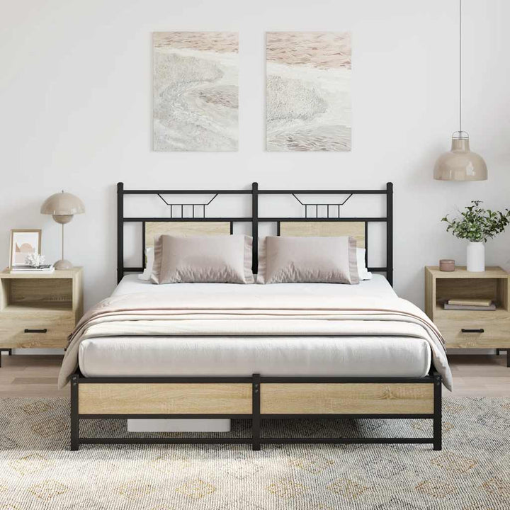 sengeramme 140x190 cm uden madras konstrueret træ sonoma-eg