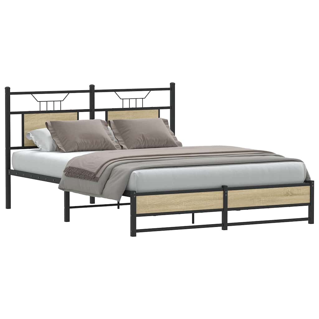 sengeramme 140x200 cm uden madras konstrueret træ sonoma-eg
