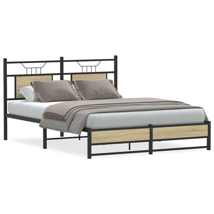 sengeramme 140x200 cm uden madras konstrueret træ sonoma-eg