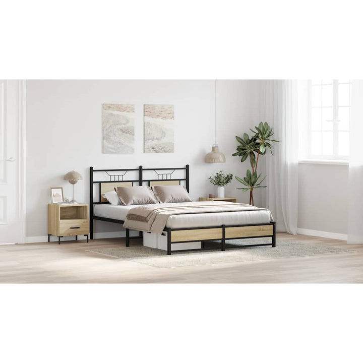 sengeramme 150x200 cm uden madras konstrueret træ sonoma-eg