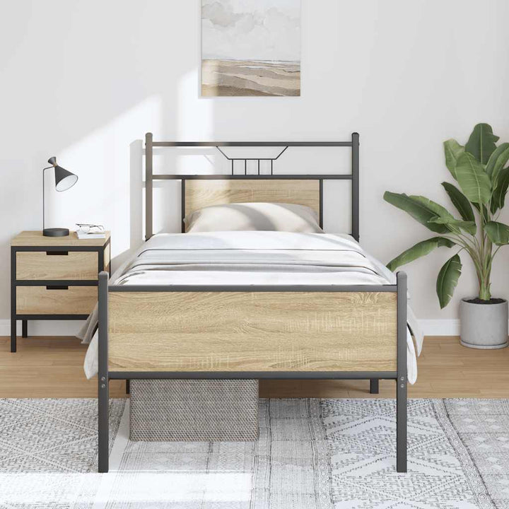 sengeramme 80x200 cm uden madras konstrueret træ sonoma-eg
