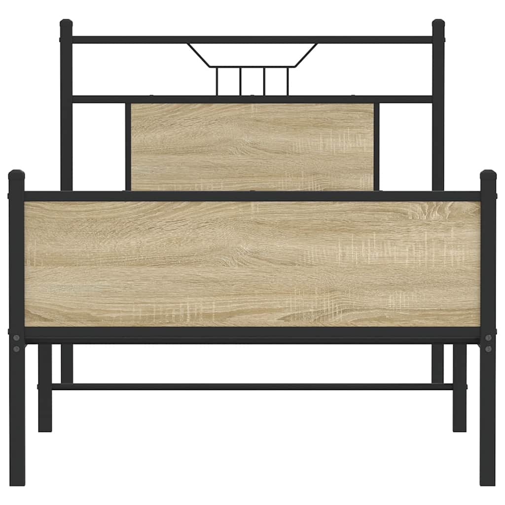 sengeramme 90x190 cm uden madras konstrueret træ sonoma-eg