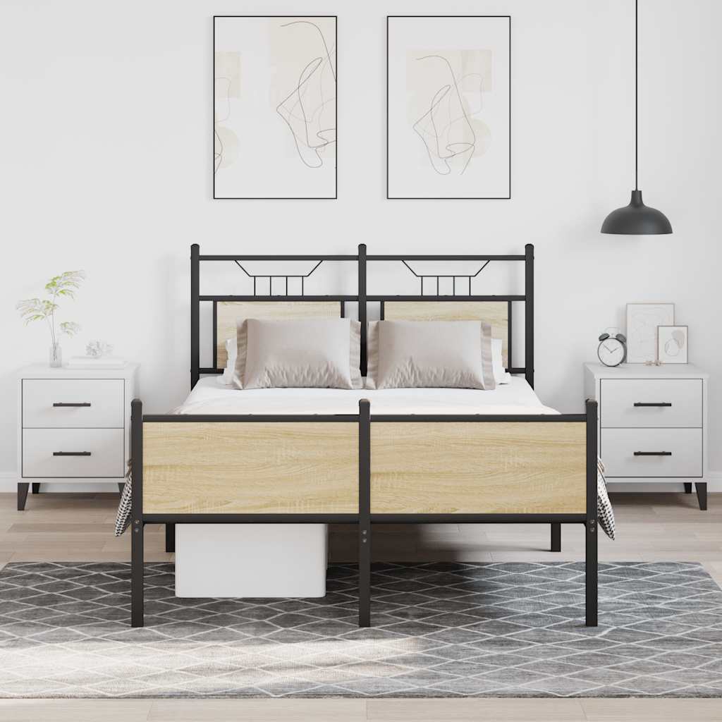sengeramme 120x200 cm uden madras konstrueret træ sonoma-eg