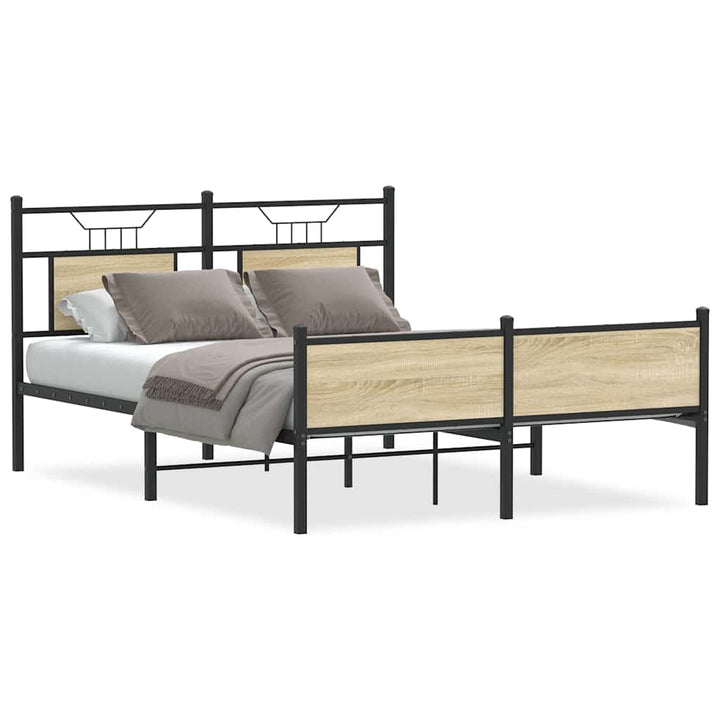 sengeramme 137x190 cm uden madras konstrueret træ sonoma-eg