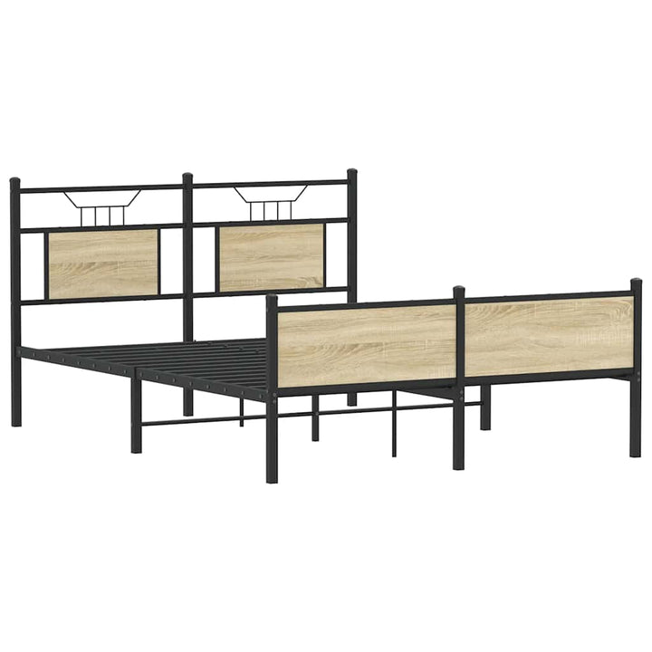 sengeramme 137x190 cm uden madras konstrueret træ sonoma-eg