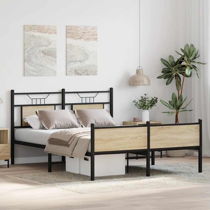 sengeramme 140x200 cm uden madras konstrueret træ sonoma-eg
