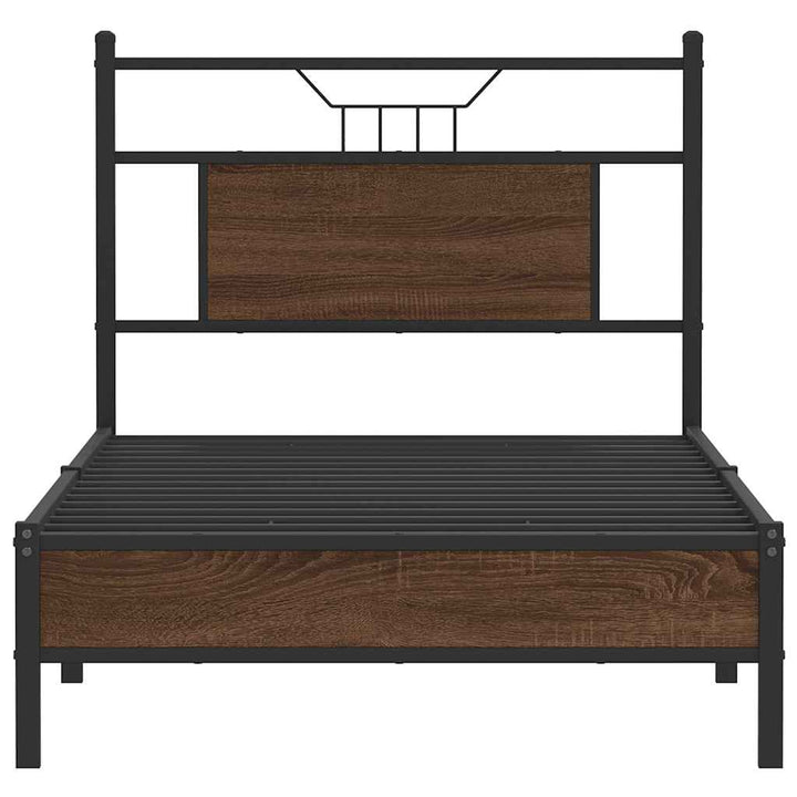 sengeramme 75x190 cm uden madras konstrueret træ brunt eg