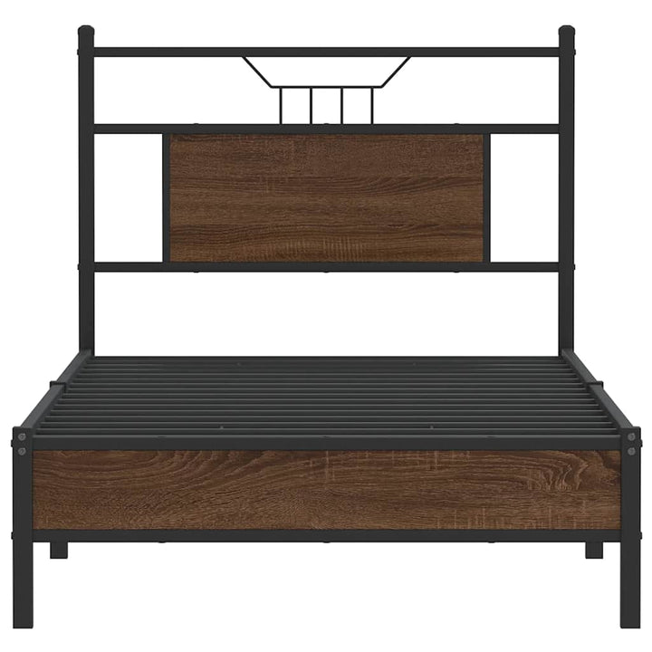 sengeramme 80x200 cm uden madras konstrueret træ brunt eg