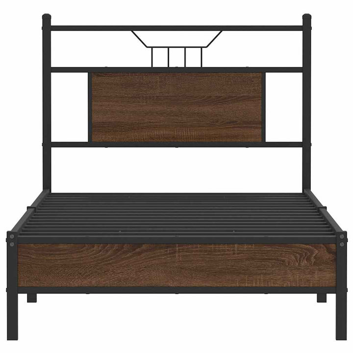 sengeramme 90x190 cm uden madras konstrueret træ brunt eg