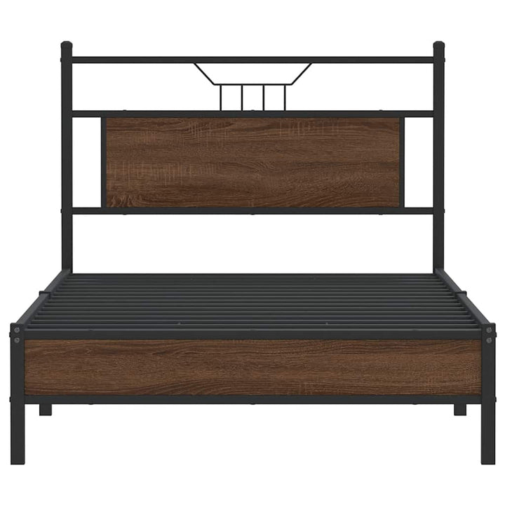 sengeramme 100x190 cm uden madras konstrueret træ brunt eg