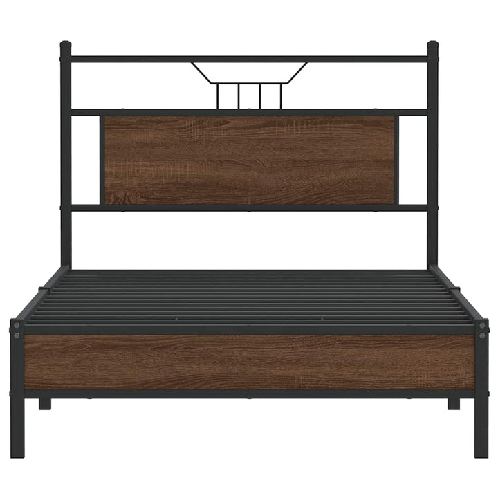 sengeramme 100x200 cm uden madras konstrueret træ brunt eg