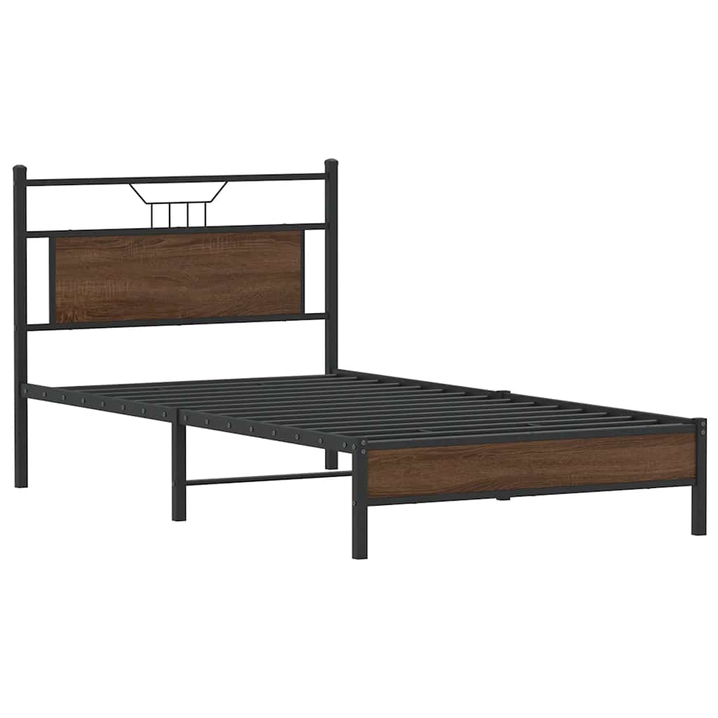 sengeramme uden madras 107x203 cm konstrueret træ brunt eg